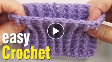 How to Crochet Textured Stretchy Stitch Ribbing in the Round.